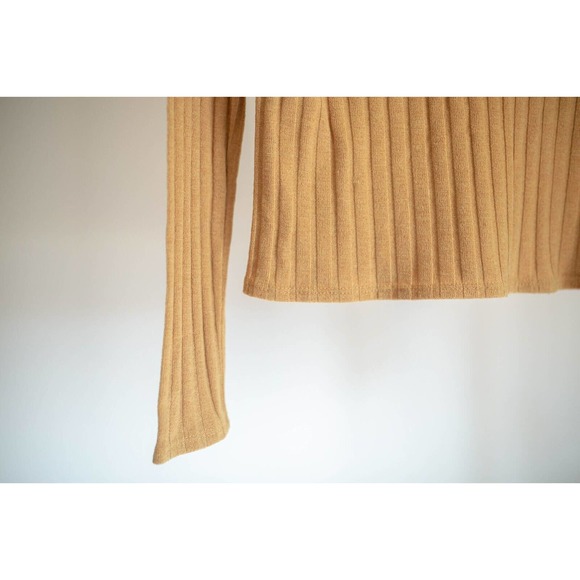 OLIVIA RAE Ribbed Knit Turtleneck Mustard Top Fall Sz Large - Picture 5 of 8
